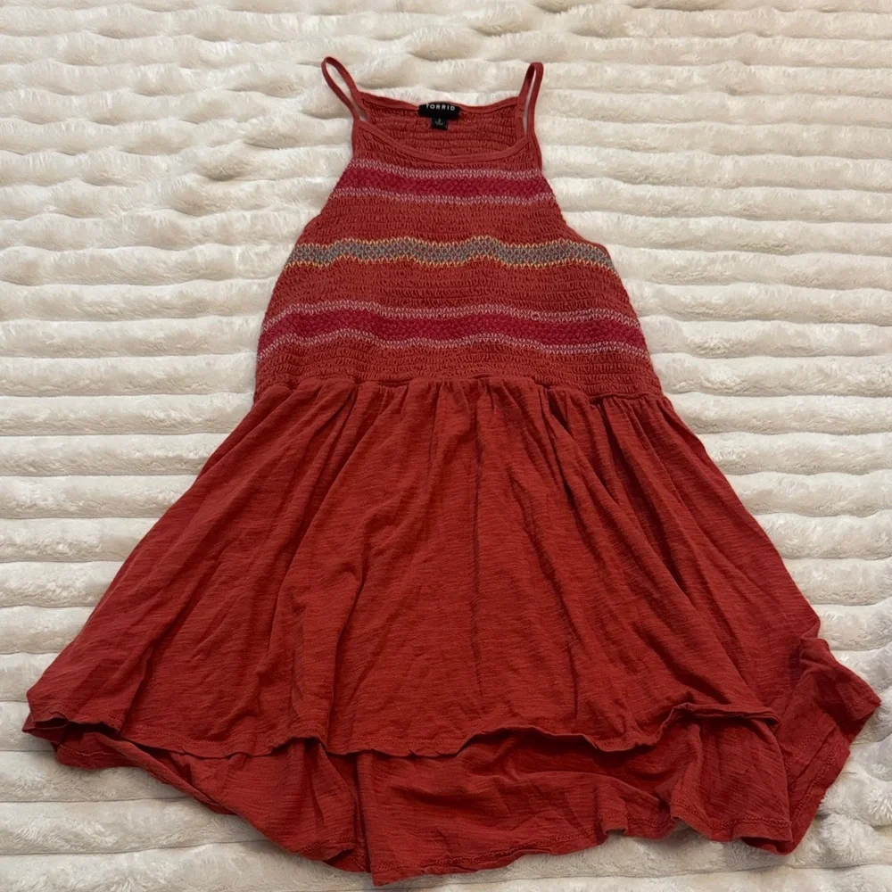 Torrid Smocked Swing Tunic Top Rust Orange Size 2 Plus Size - Picture 1 of 3